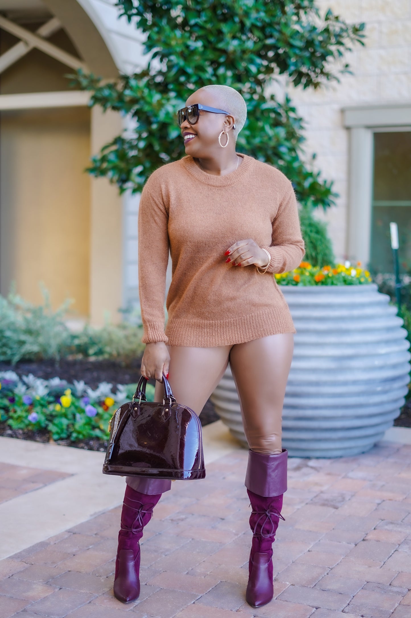 Glam Girl See Through Sweater (Deep Camel)
