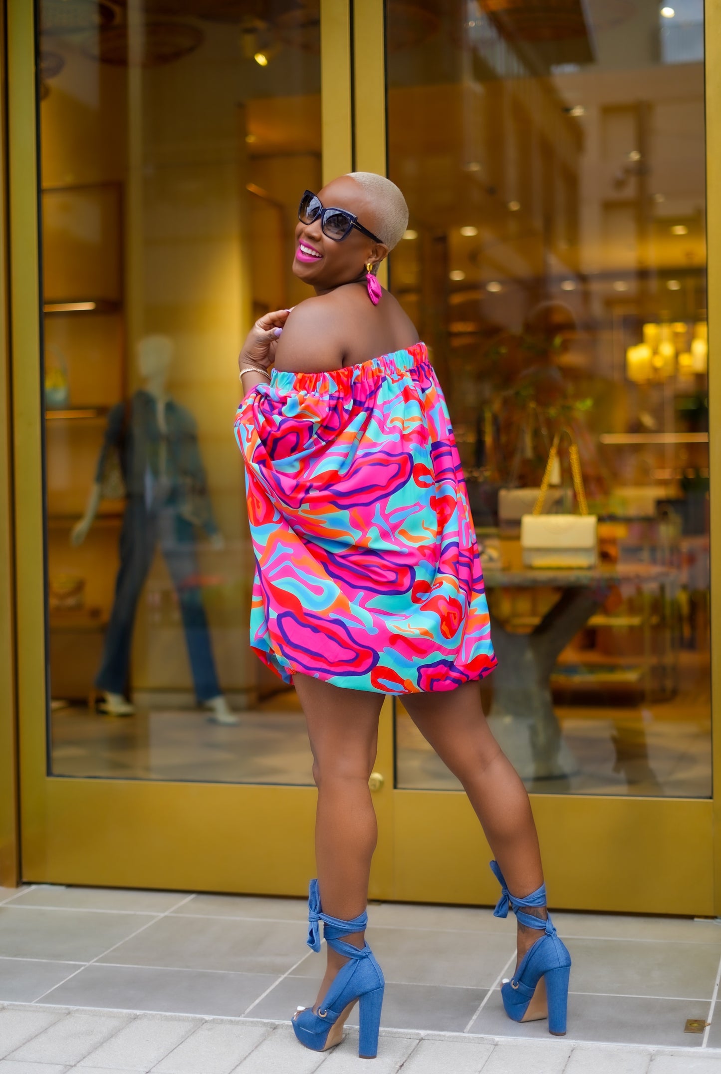 Colorful Abstract Puff Sleeve Mini Dress—Week Of 11/10/25