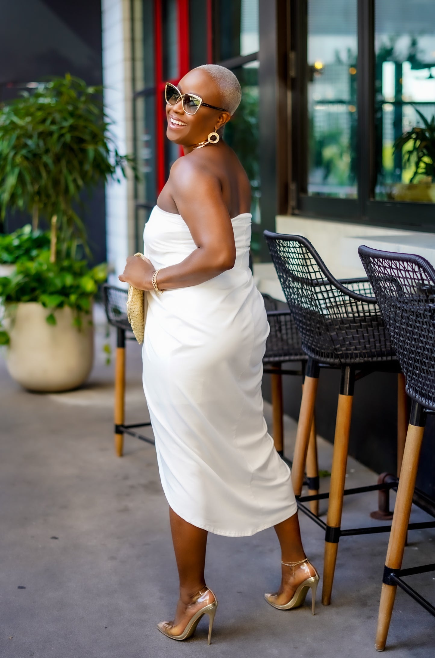 Day Party Ruched Midi Dress