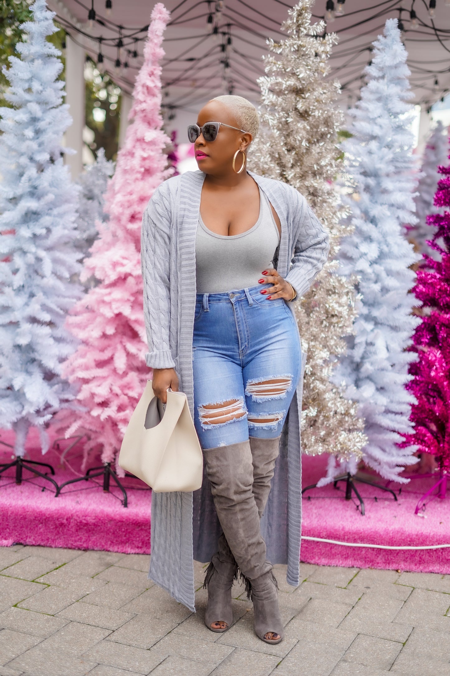 PLUS SIZE—Sunny Autumn Long Sleeve Cardigan (Heather Gray)--Will Ship The Week Of 11/10/25