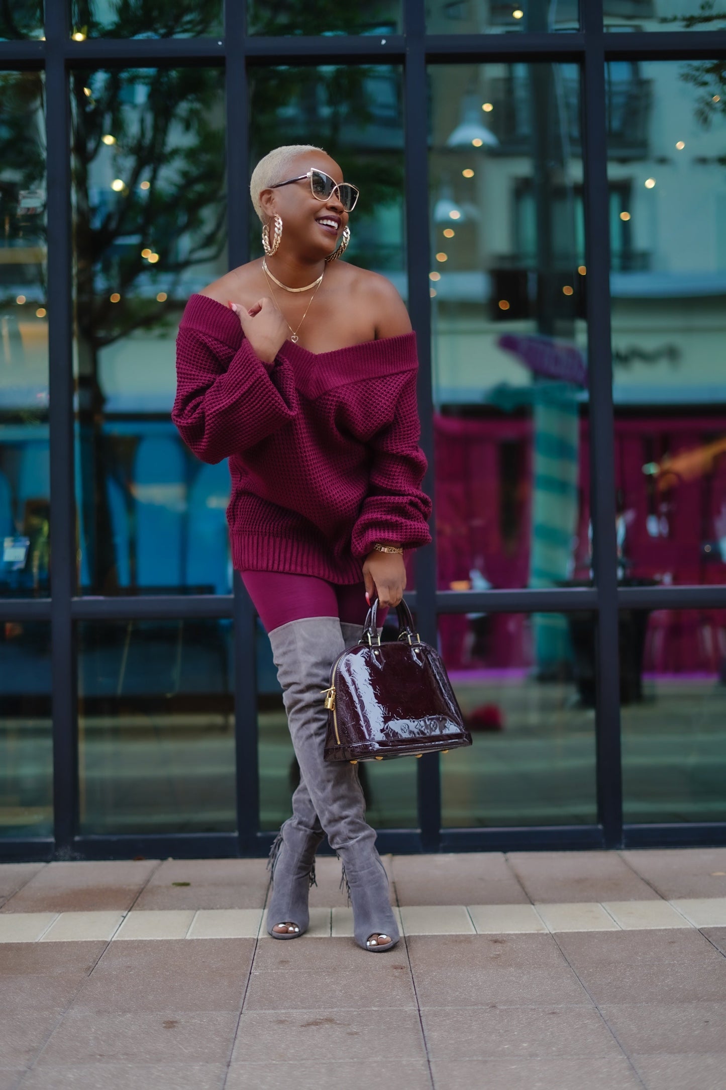 Jewel Toned Off the Shoulder Sweater (SWEATER ONLY)