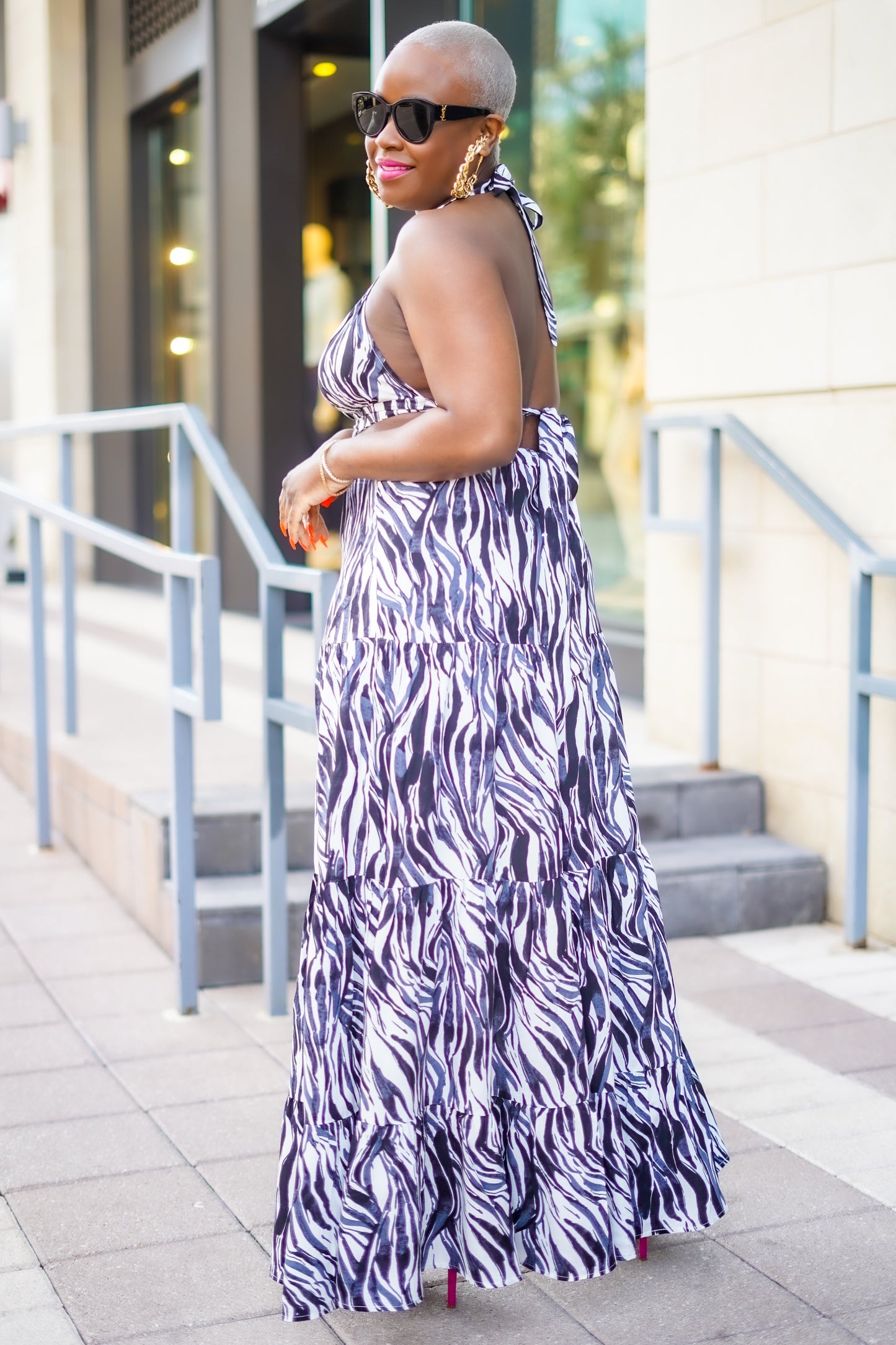Zebra Print Maxi Dress