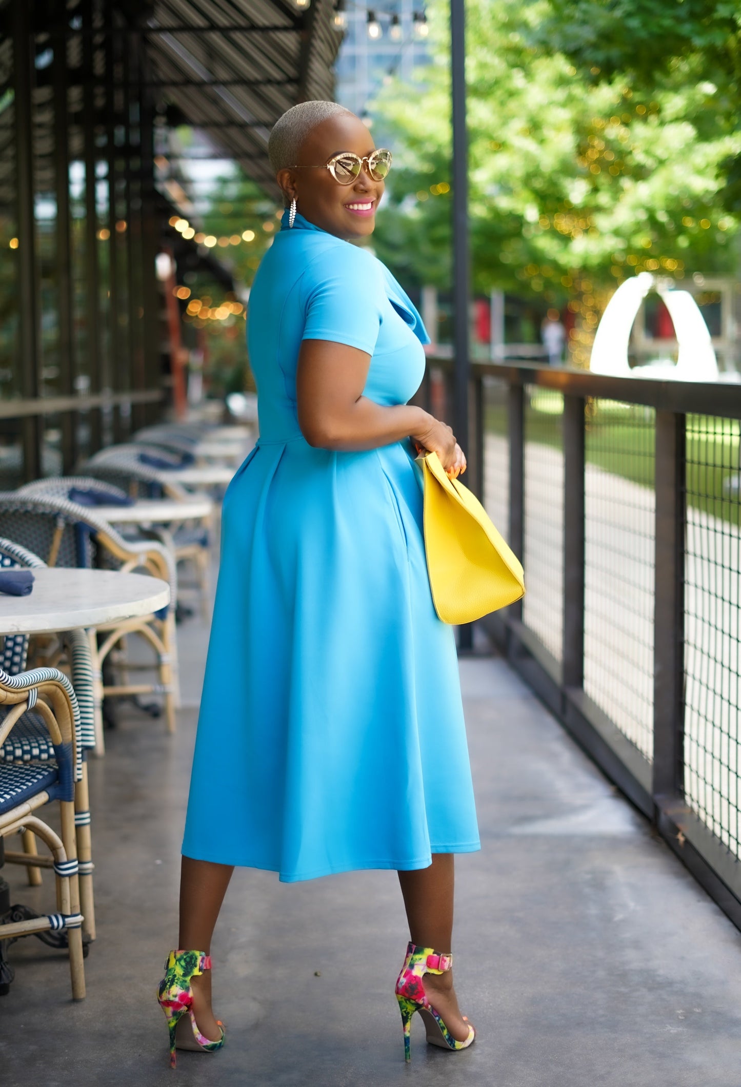 PLUS SIZE—Sunset Beauty Midi Dress (Blue Sapphire)