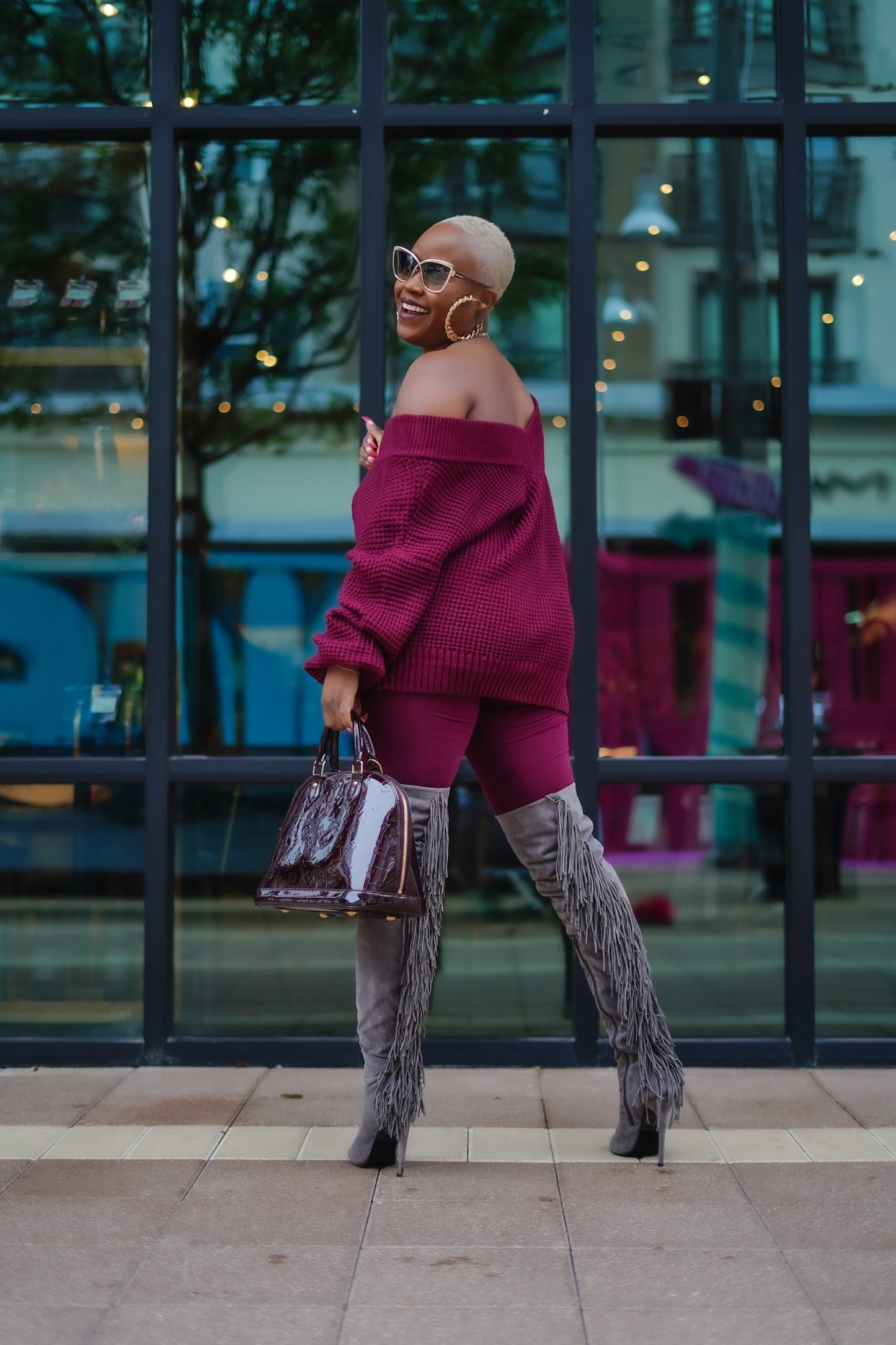 Jewel Toned Off the Shoulder Sweater (SWEATER ONLY)
