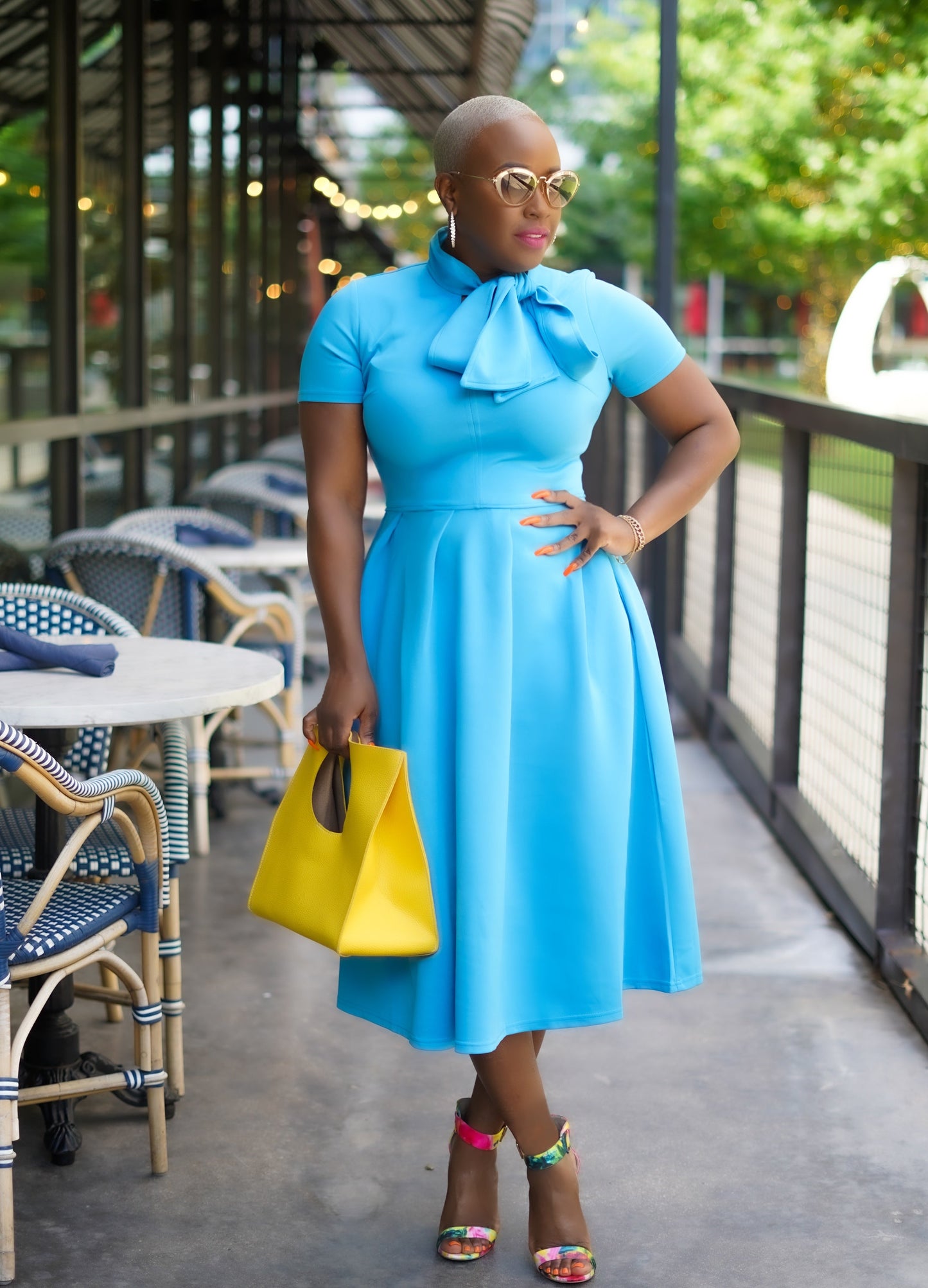 PLUS SIZE—Sunset Beauty Midi Dress (Blue Sapphire)