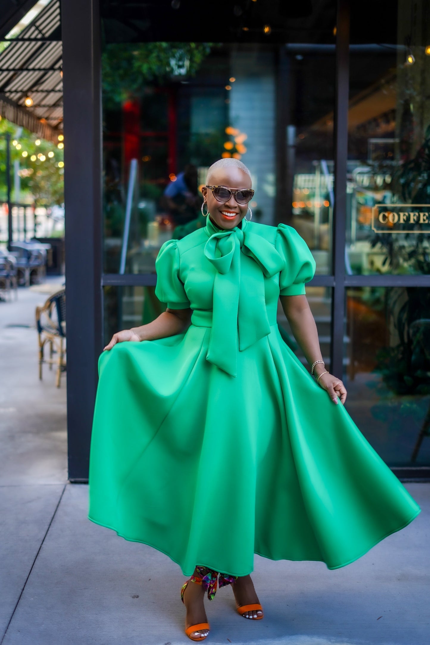 PLUS SIZE—Vibrant First Lady Midi Dress