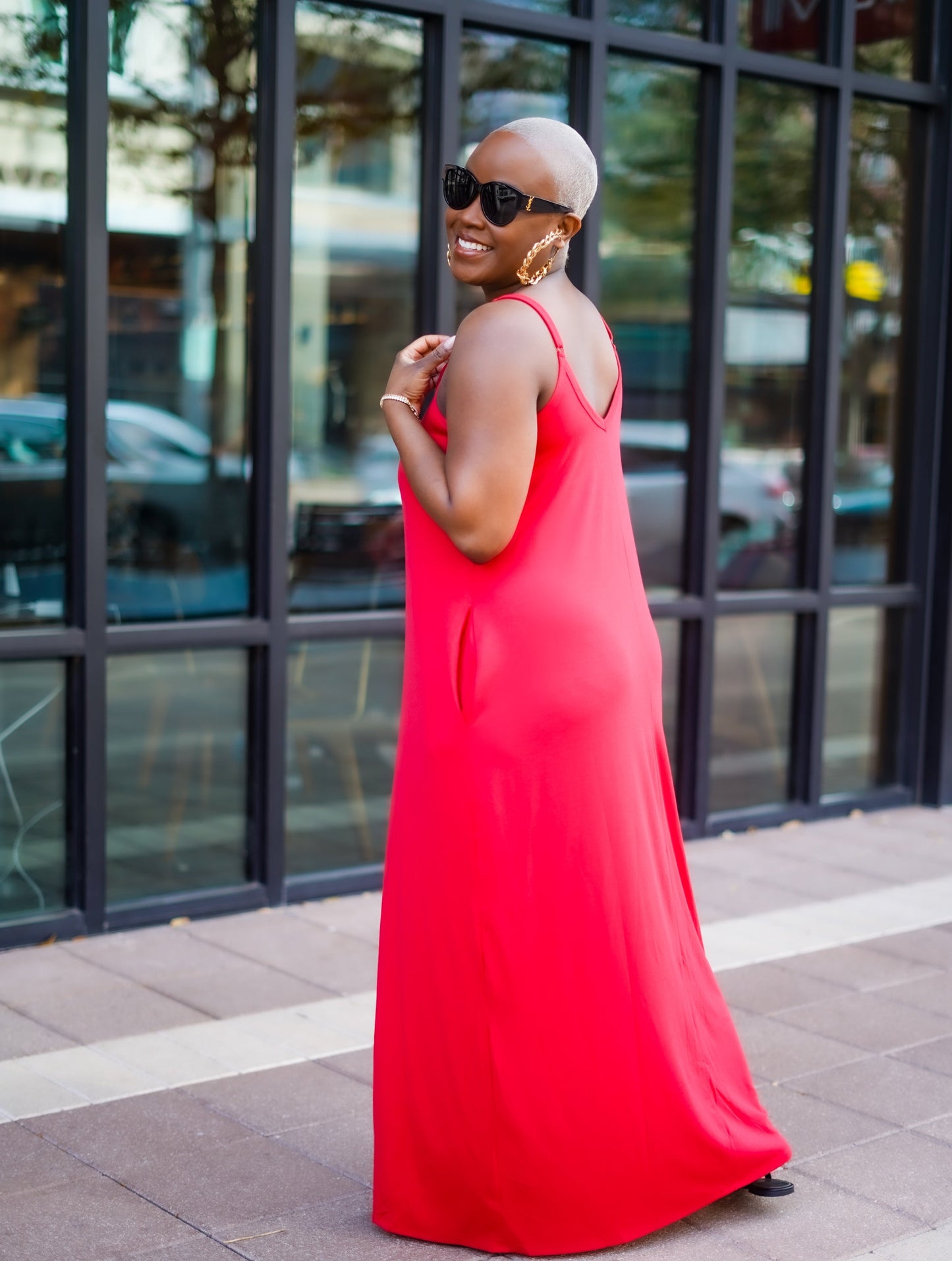 PLUS SIZE--Beachside Resort Maxi Dress (Bright Red)