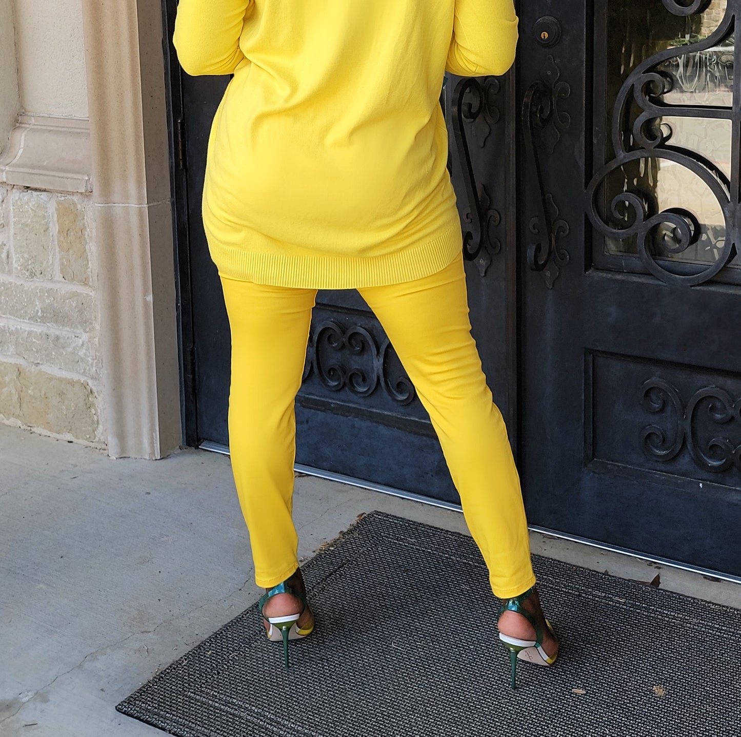 High Rise Skinny Denim Pants (Sunny Yellow)