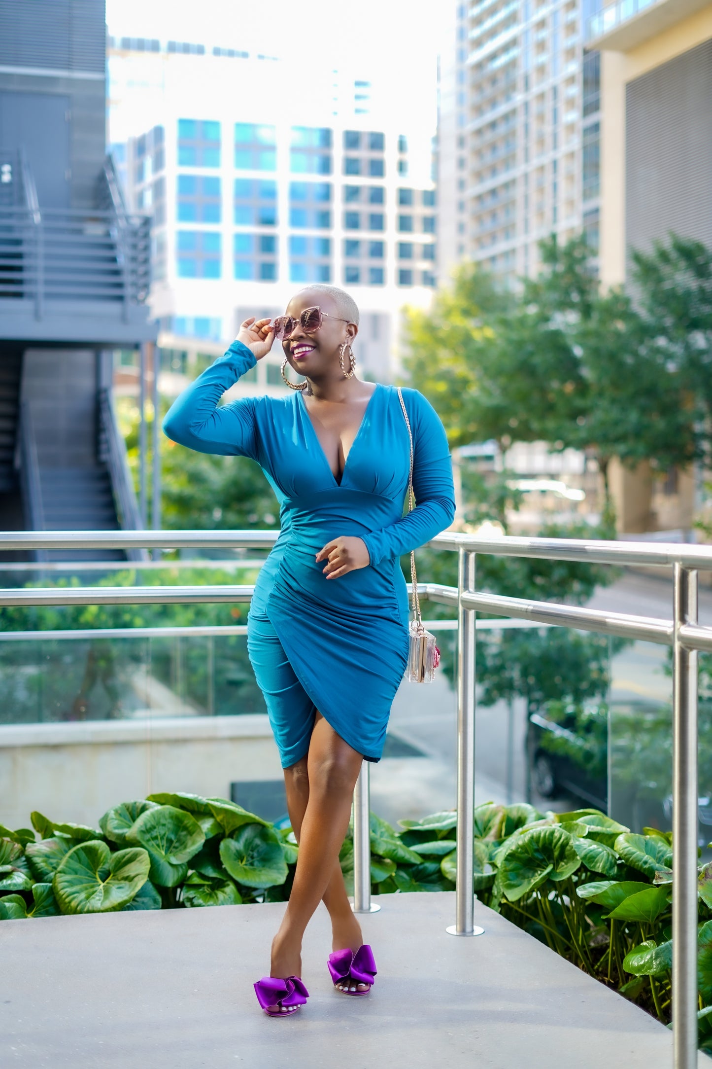 Ruched Wrap Bodycon Date Night Dress