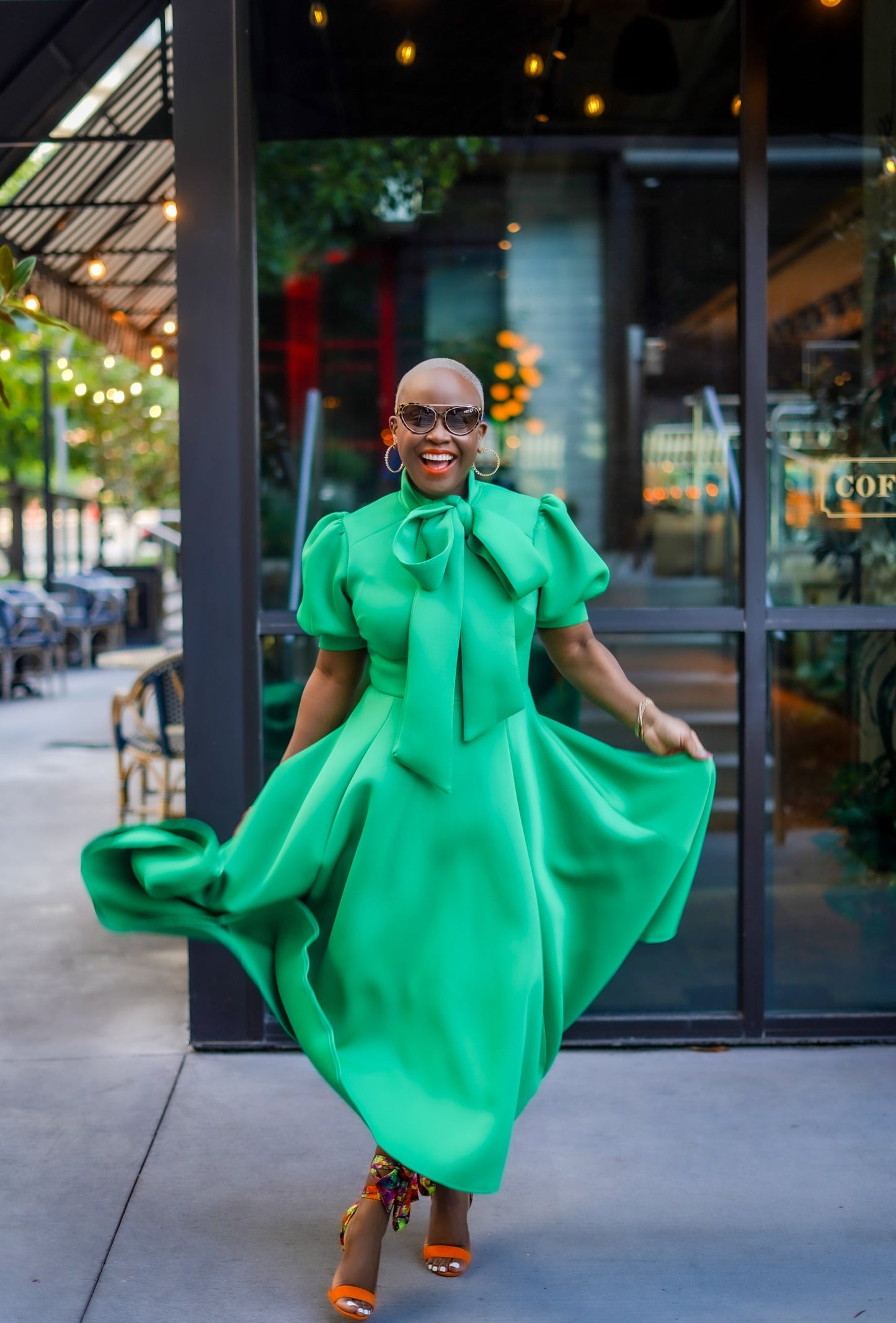 PLUS SIZE—Vibrant First Lady Midi Dress