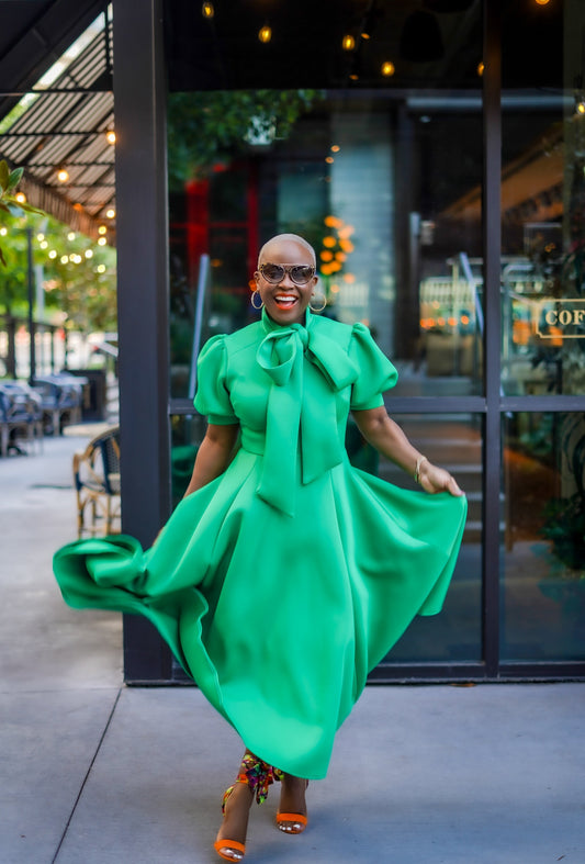 PLUS SIZE—Vibrant First Lady Midi Dress