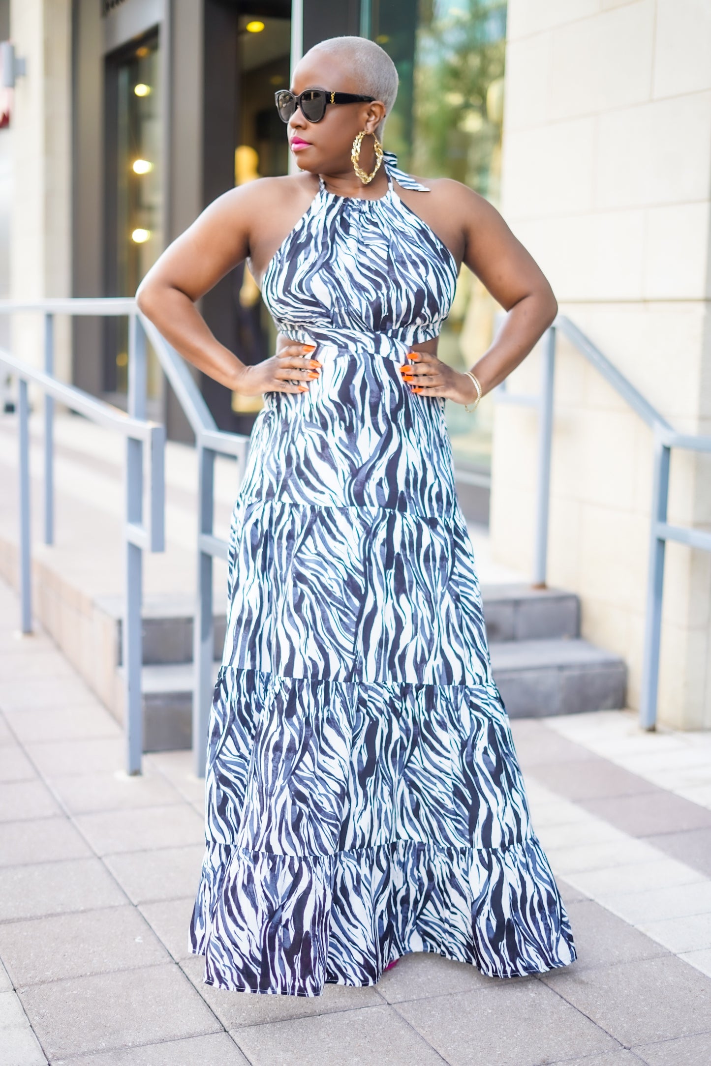 Zebra Print Maxi Dress