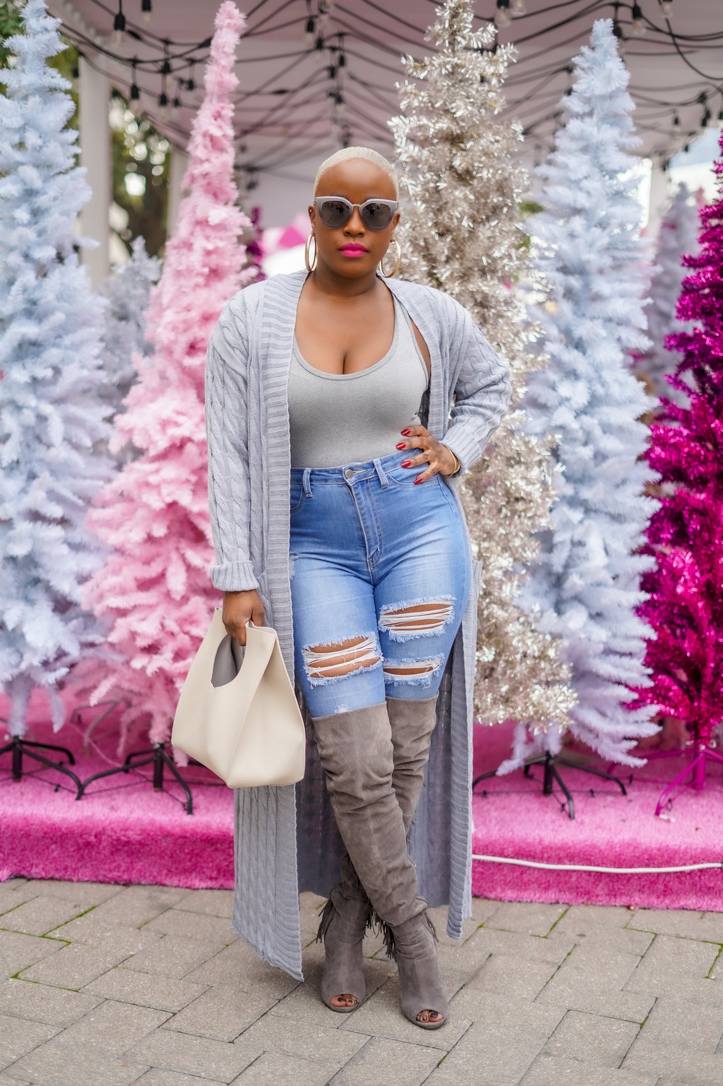 PLUS SIZE—Sunny Autumn Long Sleeve Cardigan (Heather Gray)--Will Ship The Week Of 11/10/25