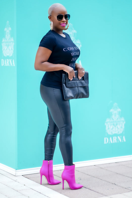 PLUS SIZE--High Waisted Faux Leather Leggings—Will Ship The Week Of 11/10/25