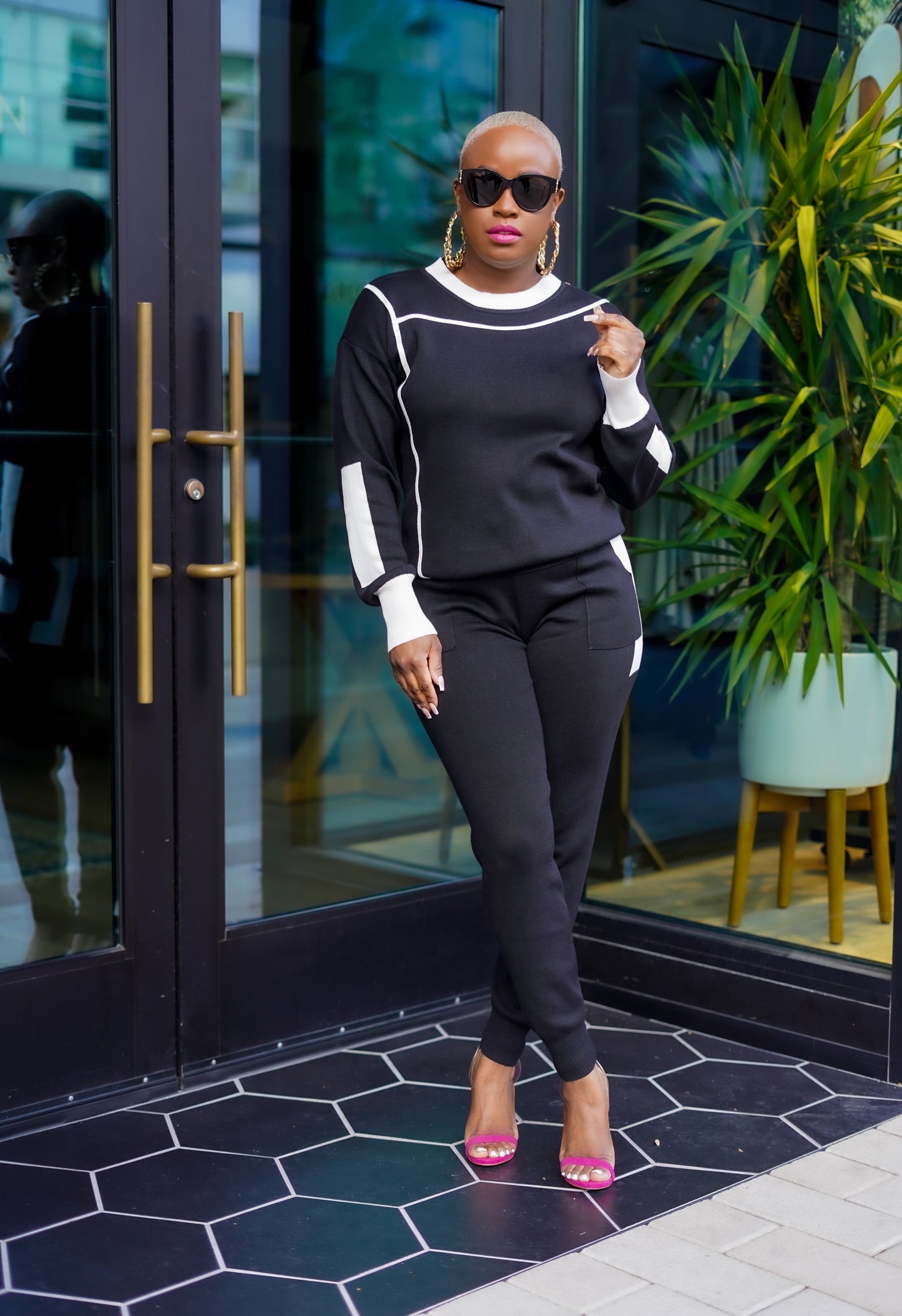 PLUS SIZE—Color Block Sweater Set--Will Ship The Week Of 11/10/25