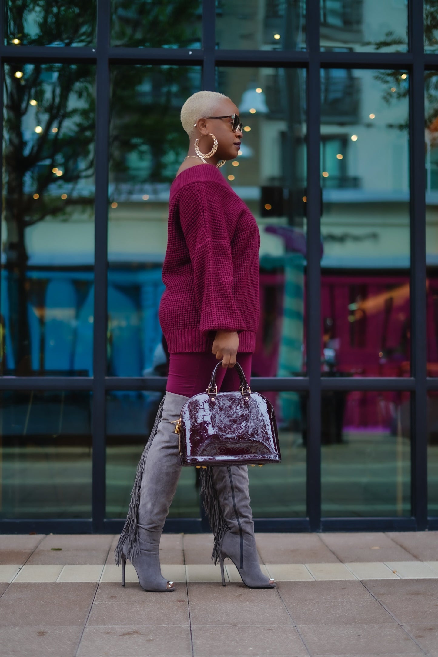 Jewel Toned Off the Shoulder Sweater (SWEATER ONLY)