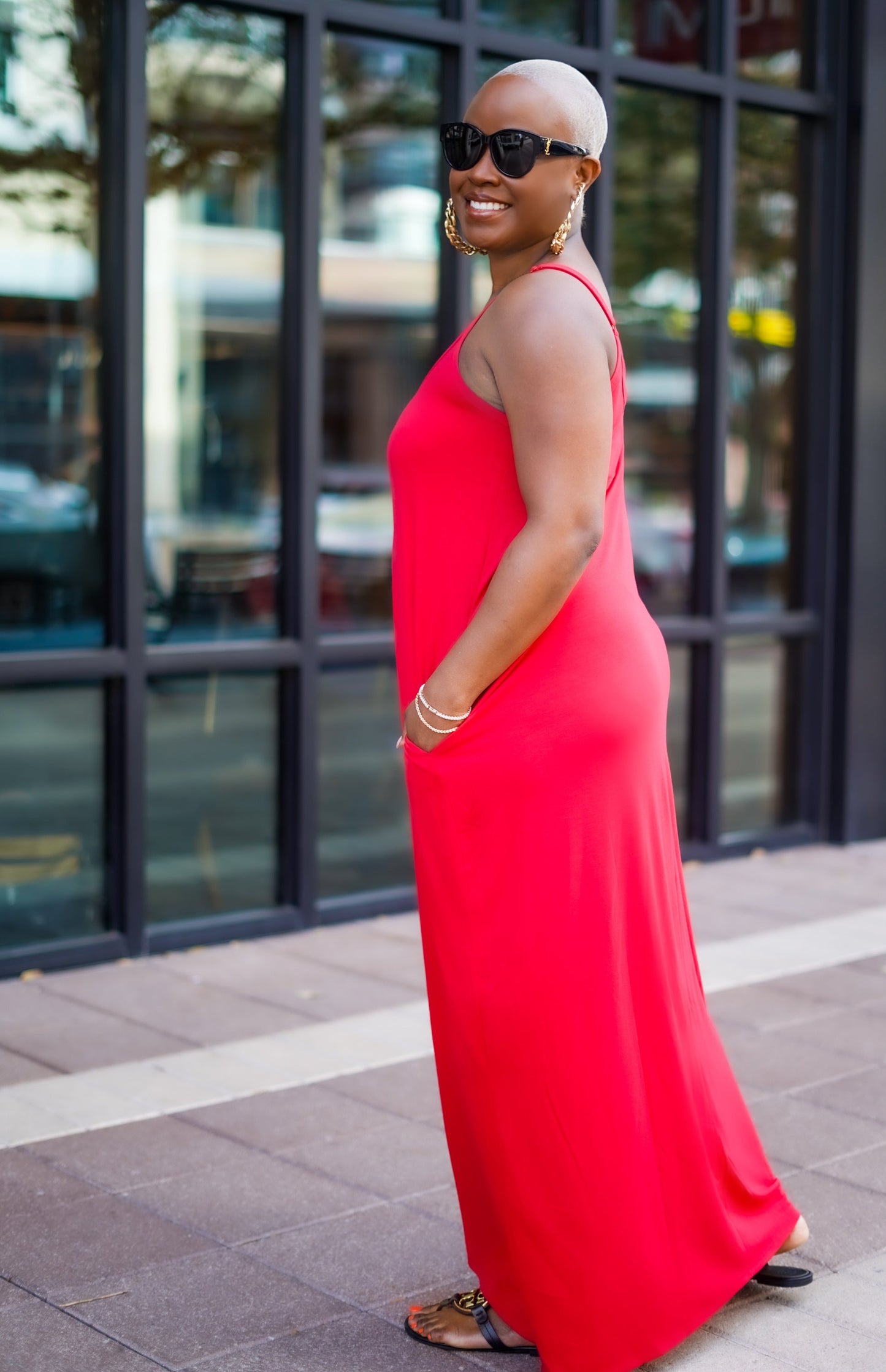 PLUS SIZE--Beachside Resort Maxi Dress (Bright Red)