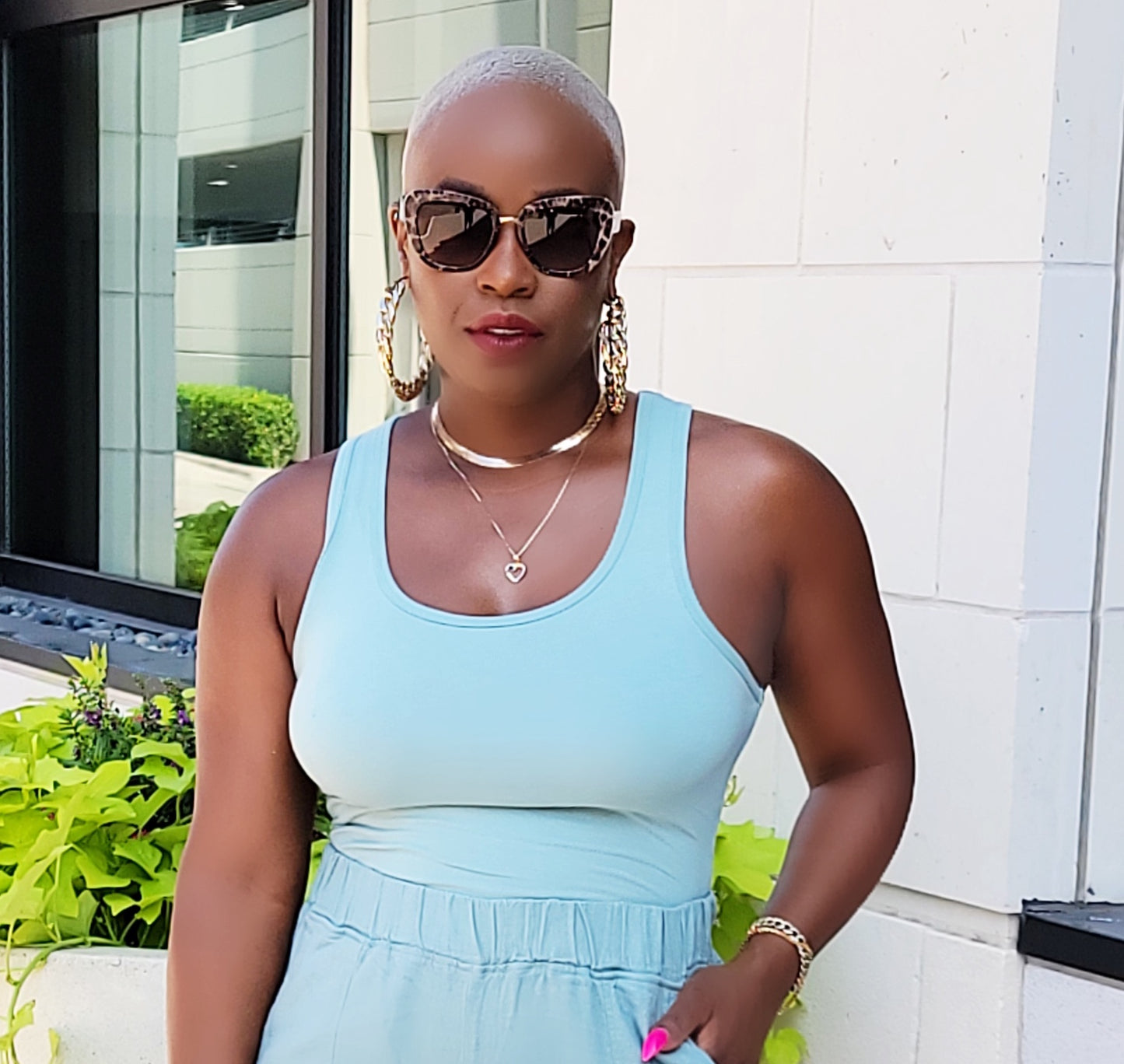 Premium Cotton Racer Back Tank Bodysuit (Green Tea)