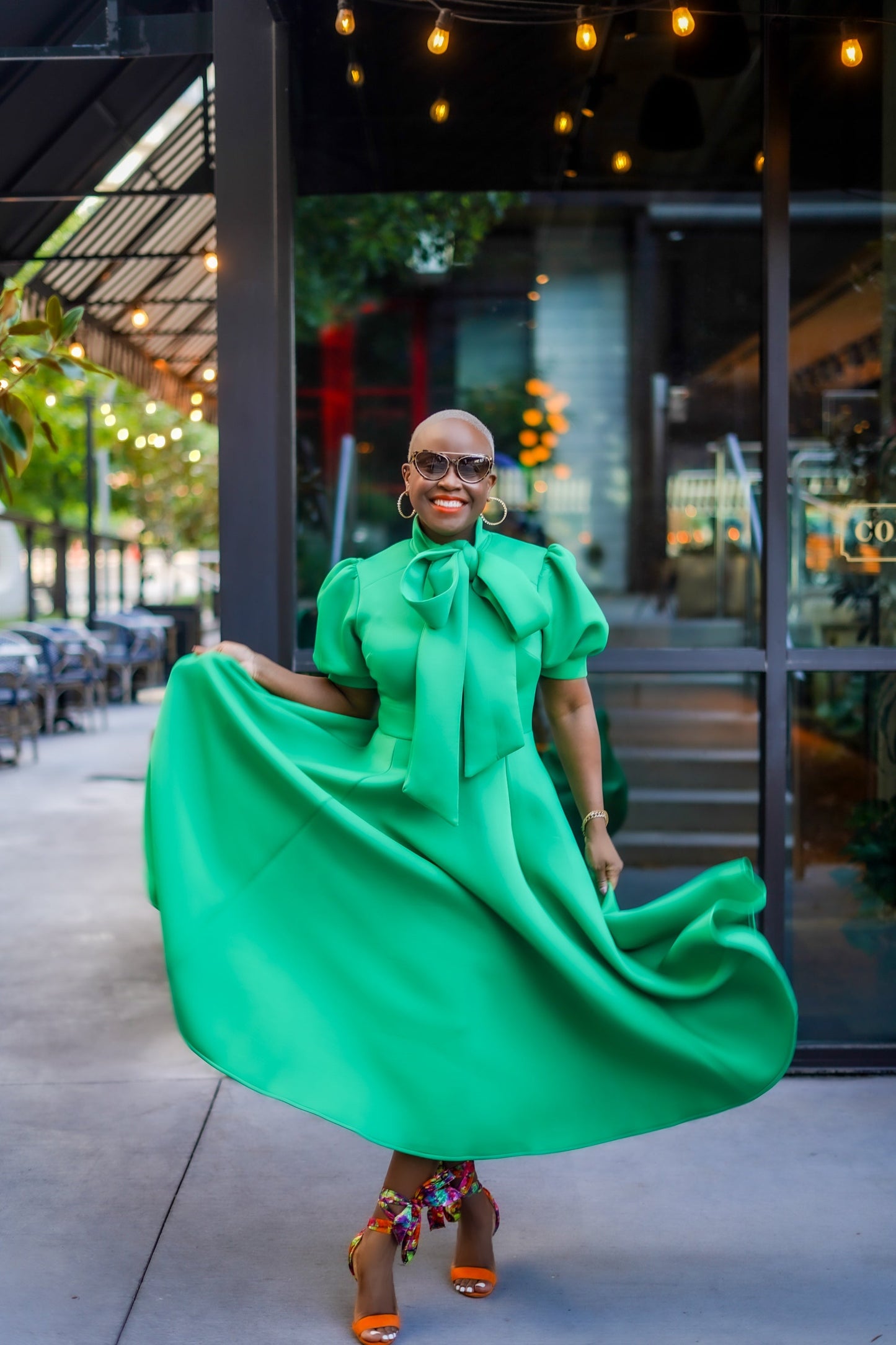 PLUS SIZE—Vibrant First Lady Midi Dress