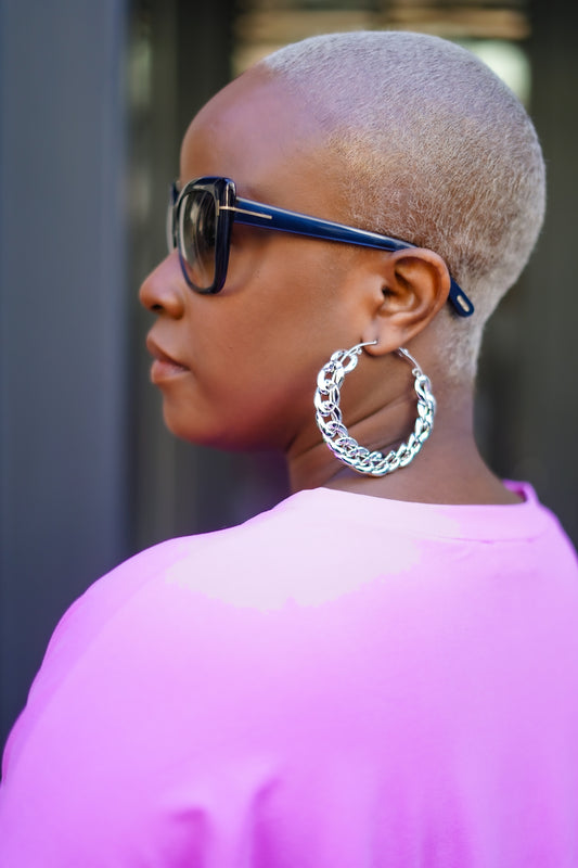 Small Chain Link Hoop Earrings (Silver)—Will Ship The Week Of 5/12/25