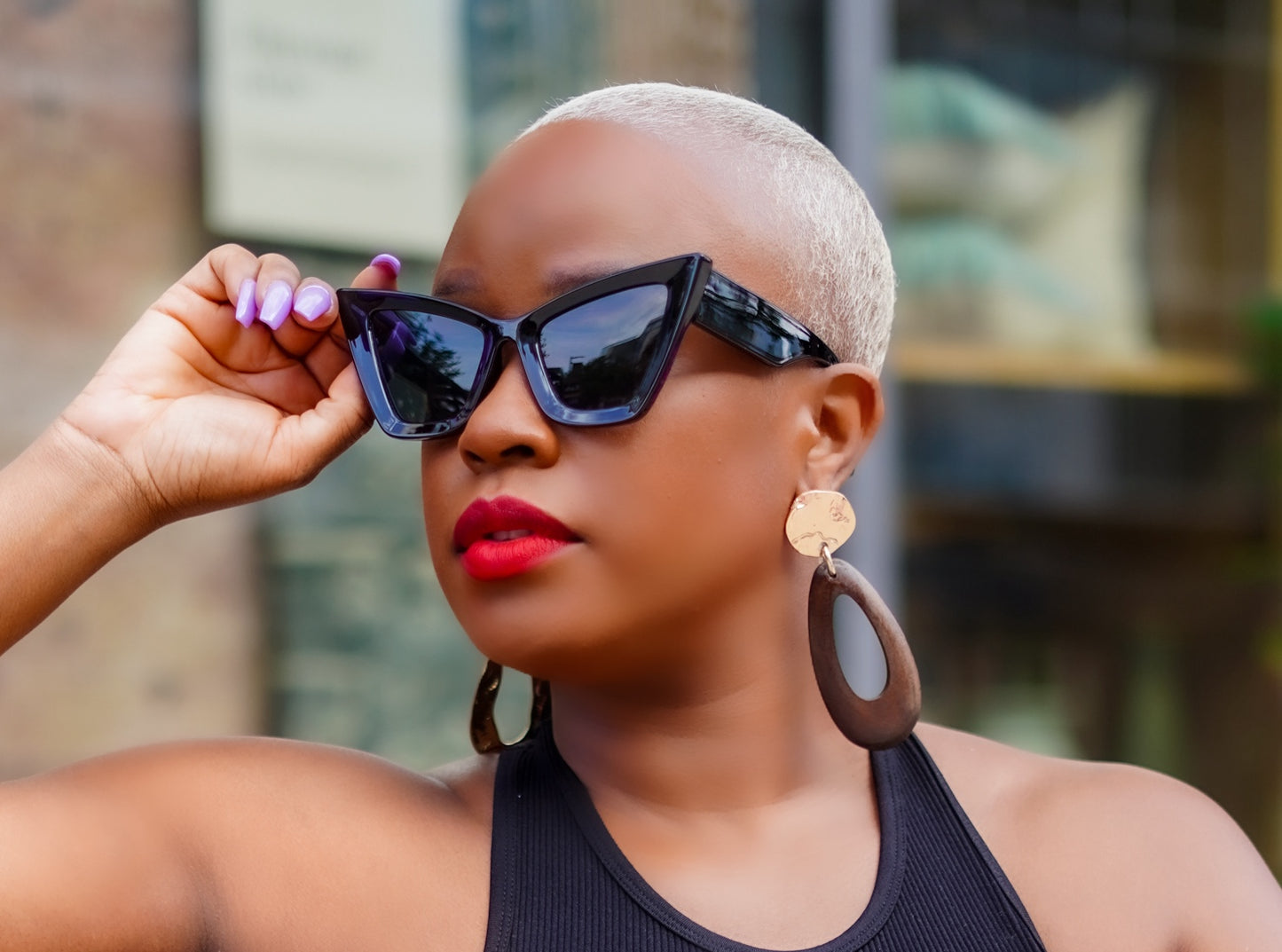Oversized Cat Eye Sunglasses (Black)—Will Ship The Week Of 5/12/25