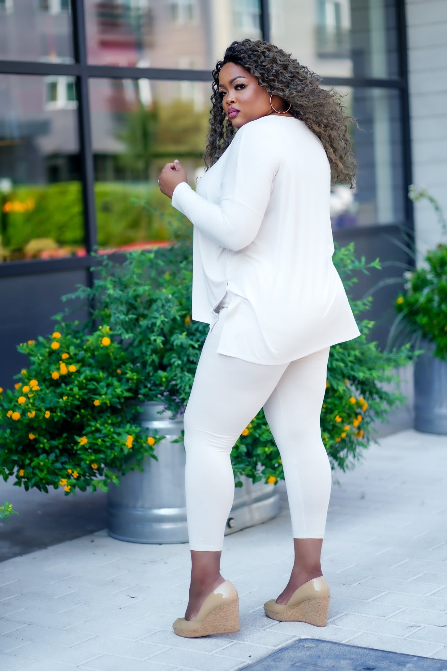 PLUS SIZE--I'm So Classy Winter White Matching Set (TOP ONLY)