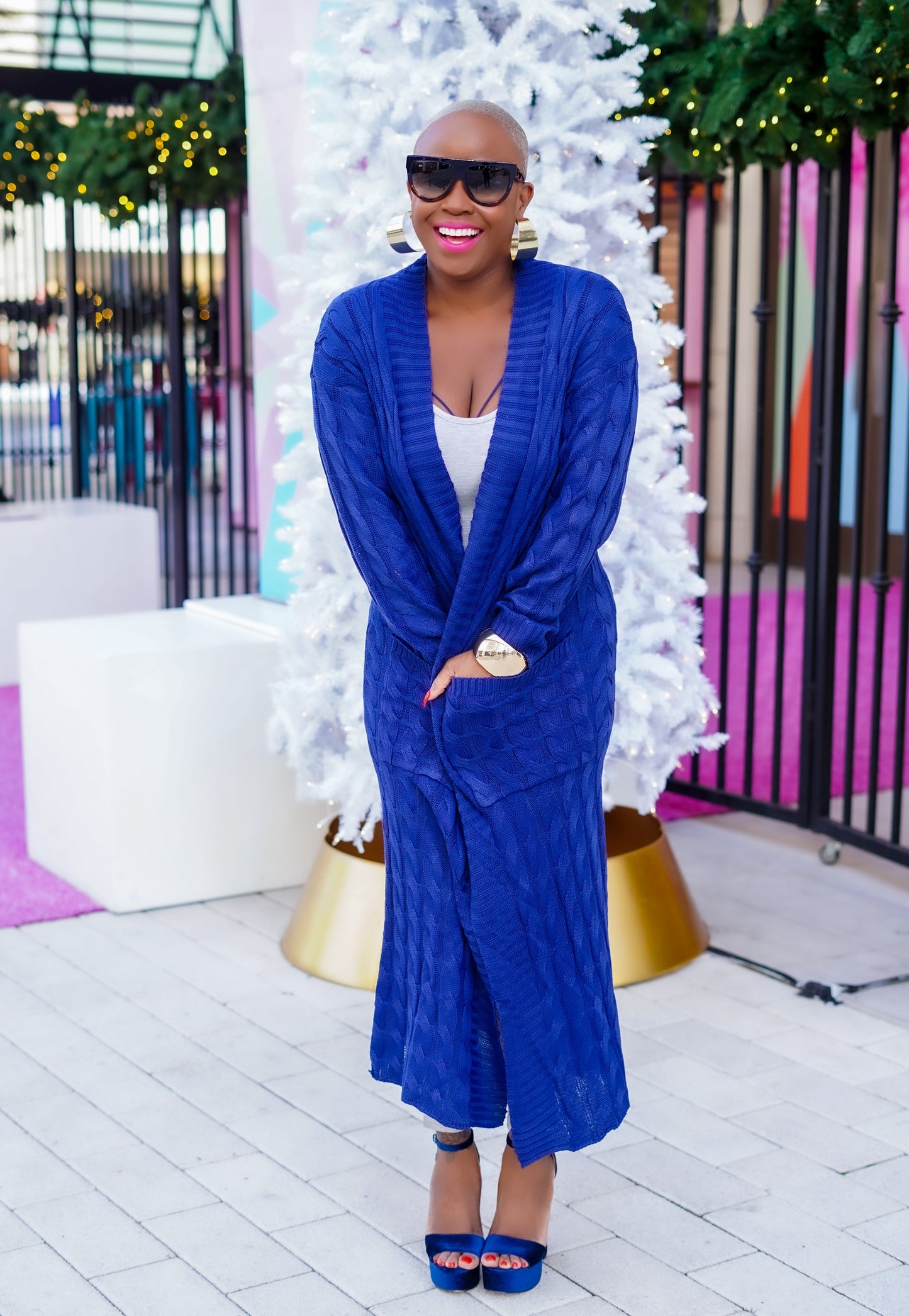 PLUS SIZE—Sunny Autumn Long Sleeve Cardigan (Navy Blue)—Will Ship The Week Of 12/22/25