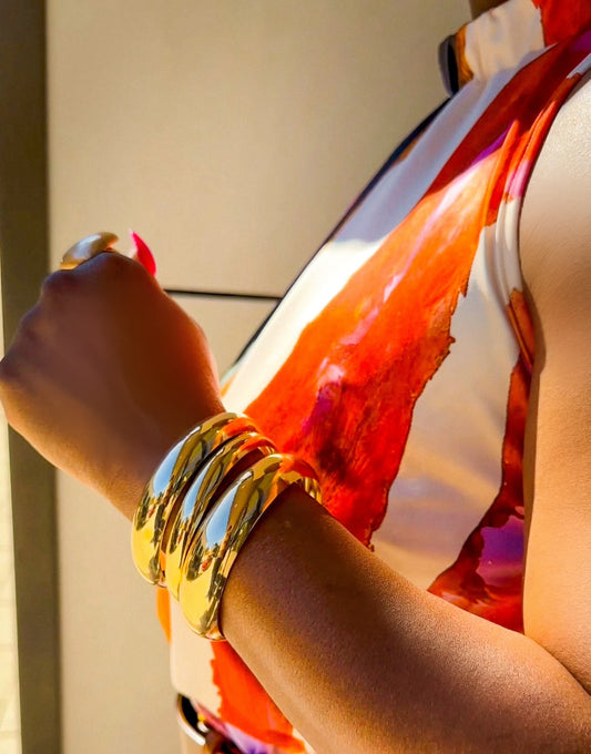 Polished Gold Bangle Set—Will Ship The Week Of 3/2/26