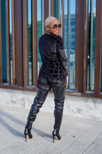 Black Sophistication Semi-Sheer Bodysuit—Will Ship The Week Of 12/11/23