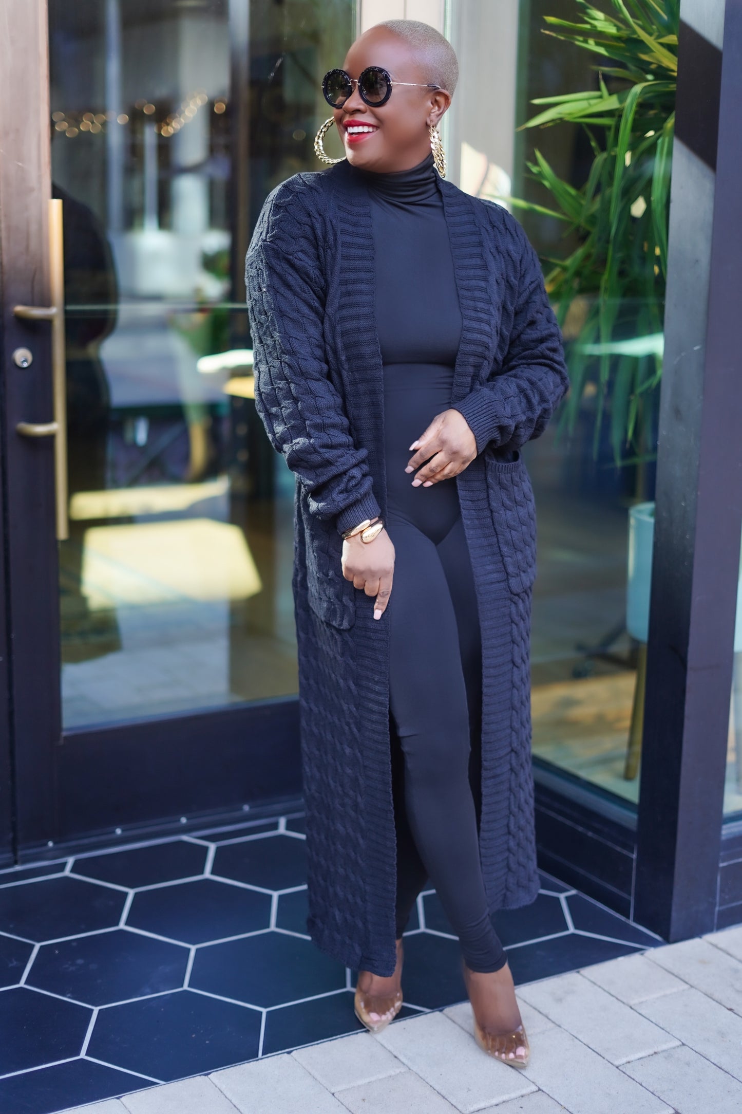 Sunny Autumn Long Sleeve Cardigan (Black)--Will Ship The Week Of 9/2/25