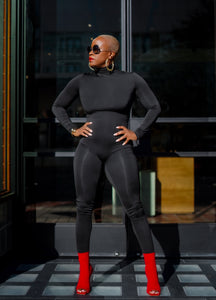 Long Sleeve Turtleneck Bodysuit (Black)—Will Ship The Week Of 12/11/23