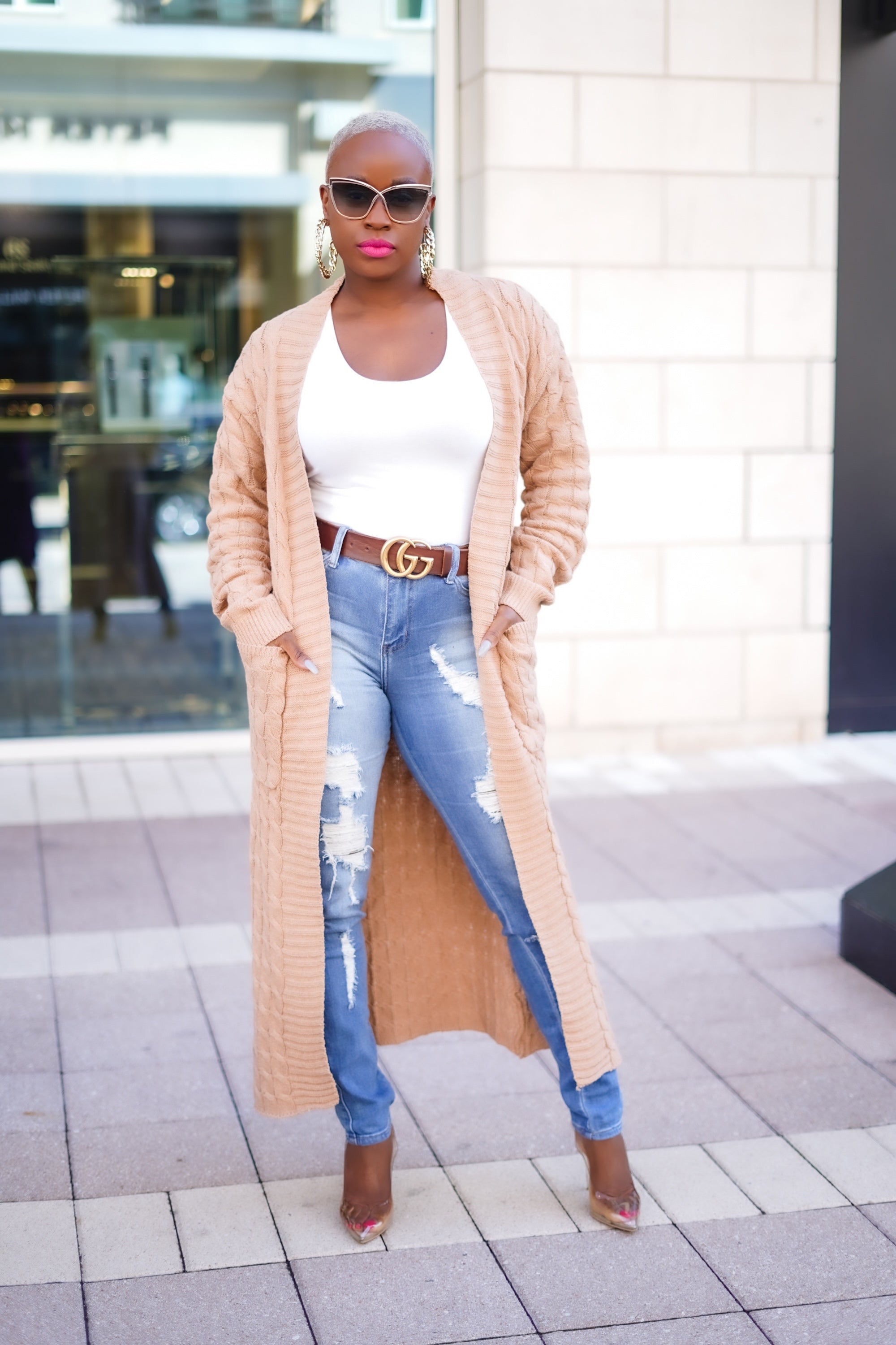 Sunny Autumn Long Sleeve Cardigan (Khaki Brown)--Will Ship The Week Of 12/11/23