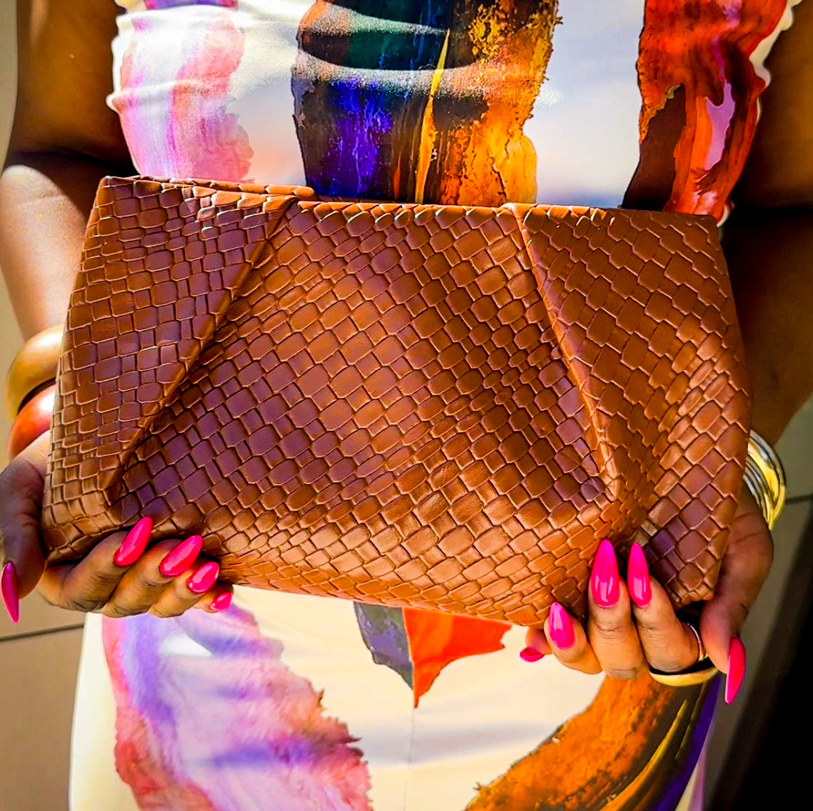 The Woven Luxe Clutch—Will Ship The Week Of 3/2/26