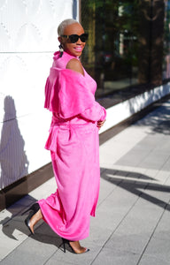 Luxury Fleece Dress & Jacket Set (Fuchsia)--Will Ship The Week Of 12/11/23