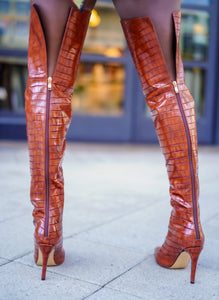 Caramel Brown Thigh High Boots--Will Ship The Week Of 3/13/24
