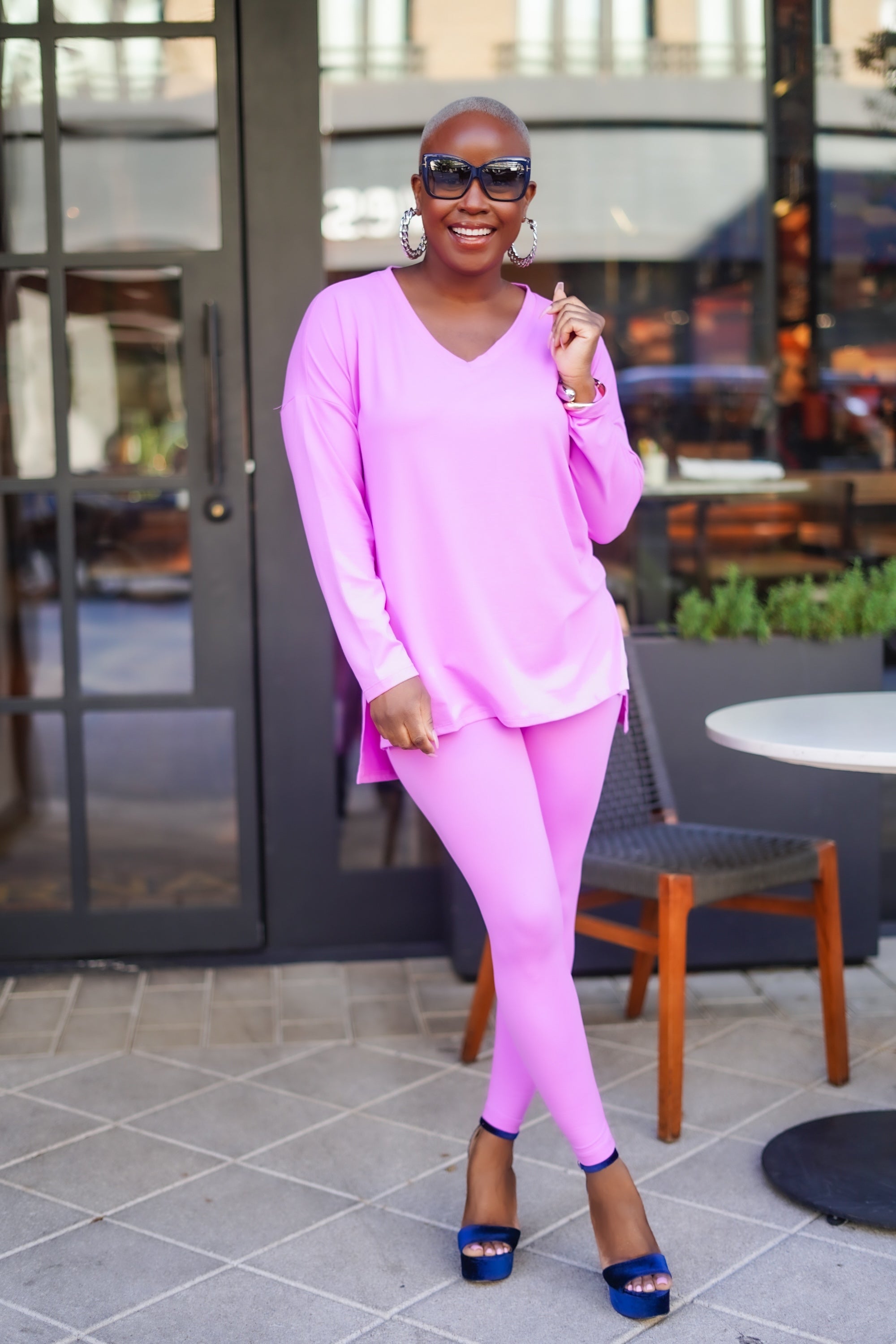 Sunisery Women Knit 2 Piece Outfits Matching Set Ribbed Long Sleeve Hooded Crop  Tops High Waist Pants Loungewear Pink S - Walmart.com