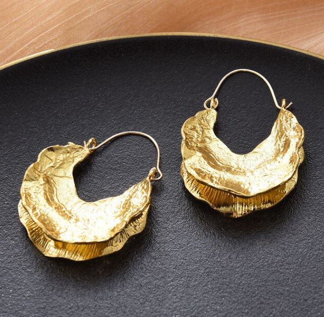 Hammered Gold Moon Shaped Earrings—Will Ship The Week Of 12/11/23