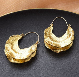 Hammered Gold Moon Shaped Earrings--Will Ship The Week Of 5/27/24