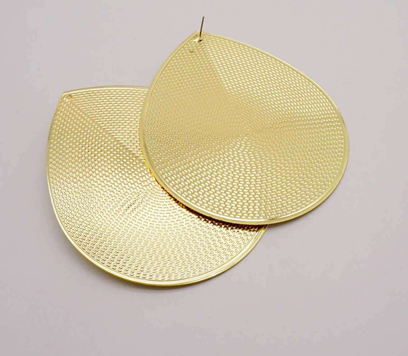 Extra Large Gold Teardrop Earrings--Will Ship The Week Of 5/19/25