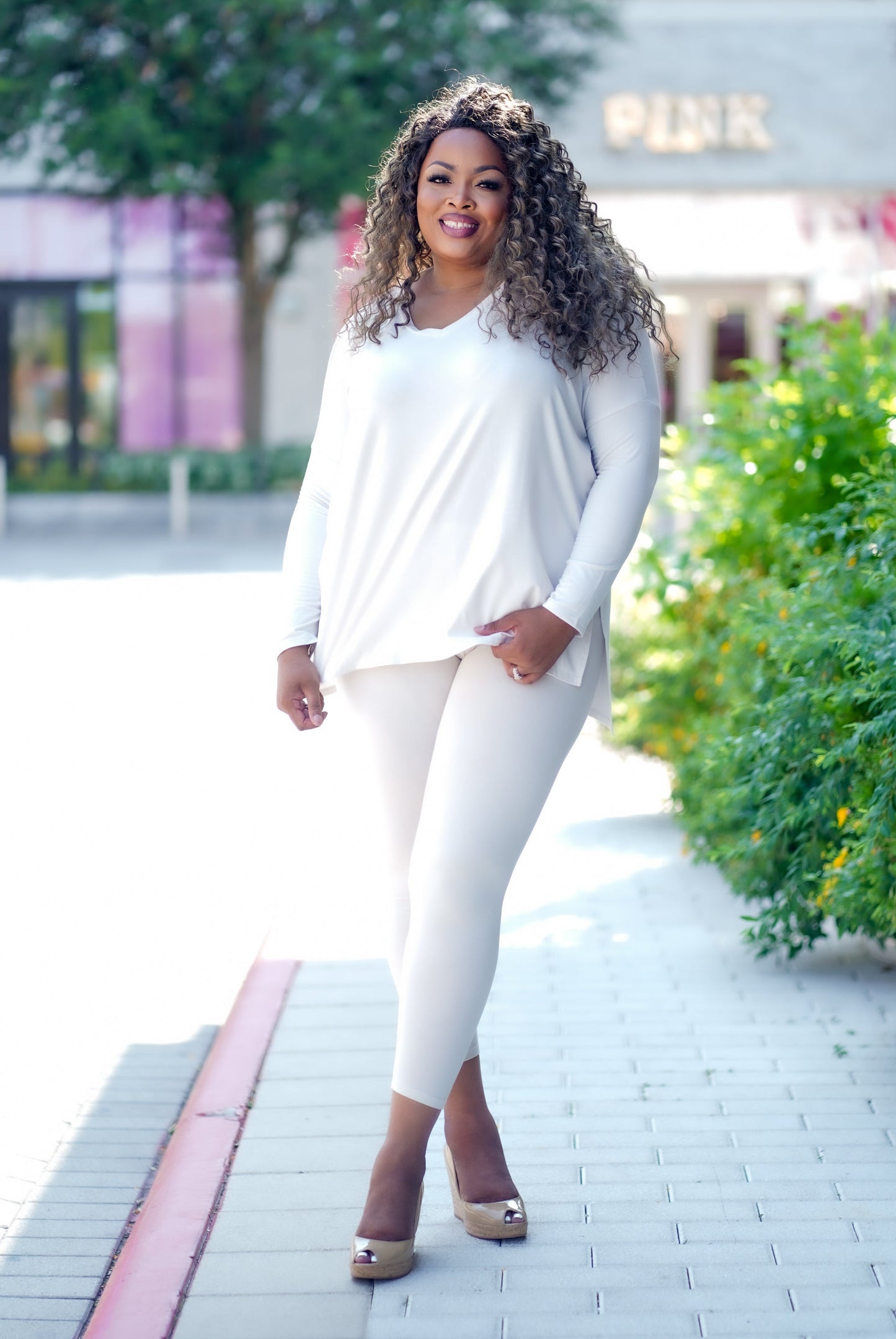 PLUS SIZE--I'm So Classy Winter White Matching Set (TOP ONLY)
