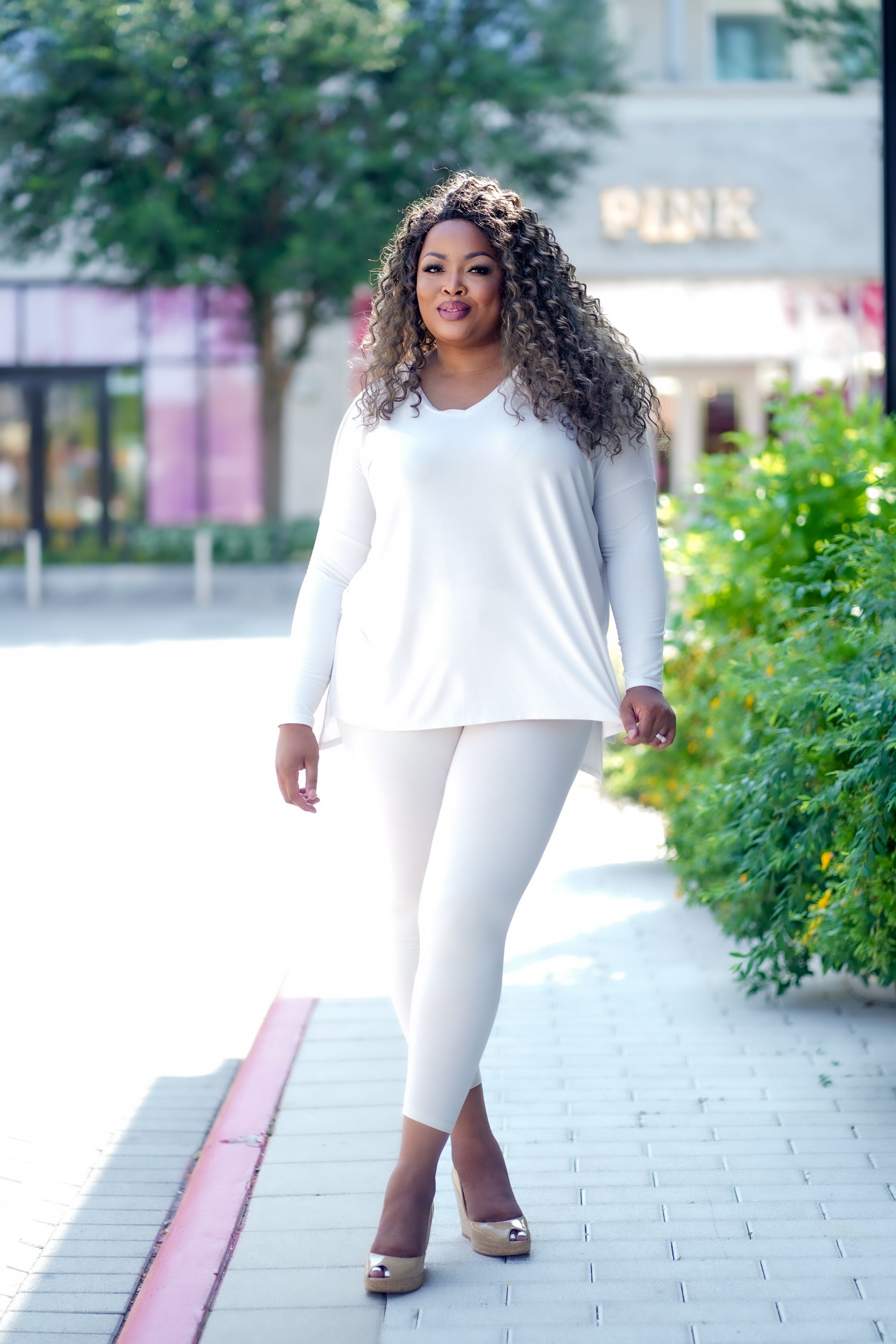 PLUS SIZE--I'm So Classy Winter White Matching Set (TOP ONLY)