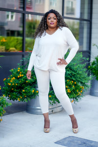 PLUS SIZE--I'm So Classy Winter White Matching Set (TOP ONLY)