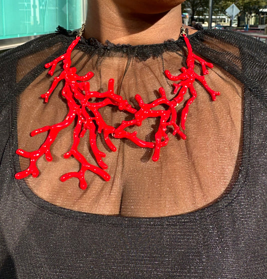 Cherry Red Branch Necklace—Will Ship The Week Of 5/12/25