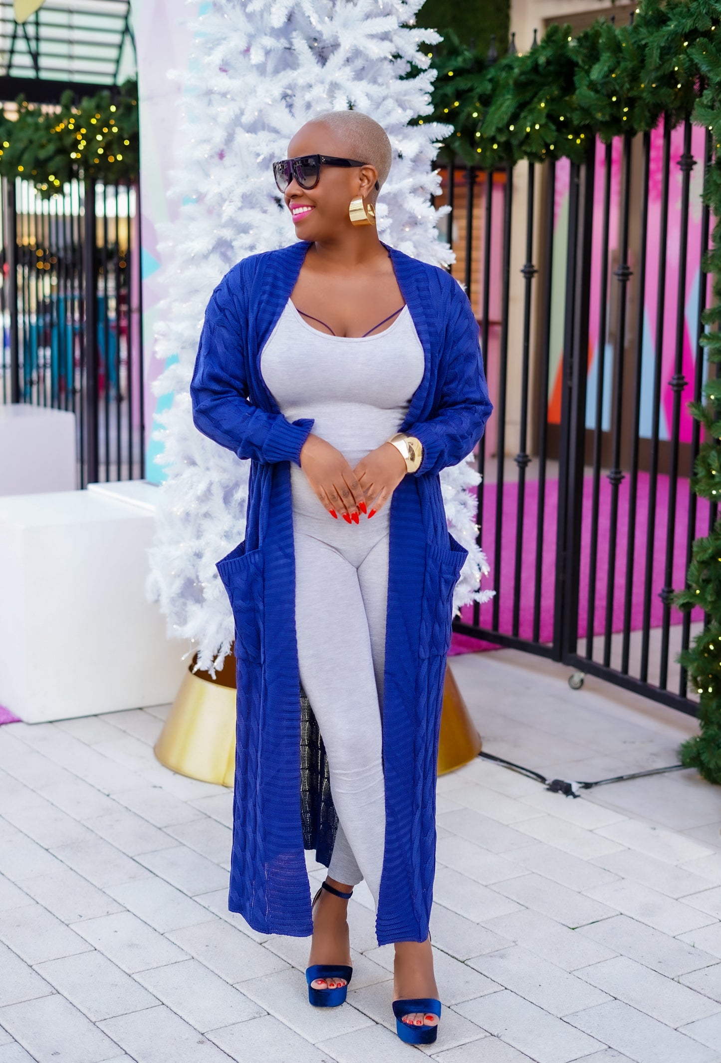 PLUS SIZE—Sunny Autumn Long Sleeve Cardigan (Navy Blue)—Will Ship The Week Of 12/22/25