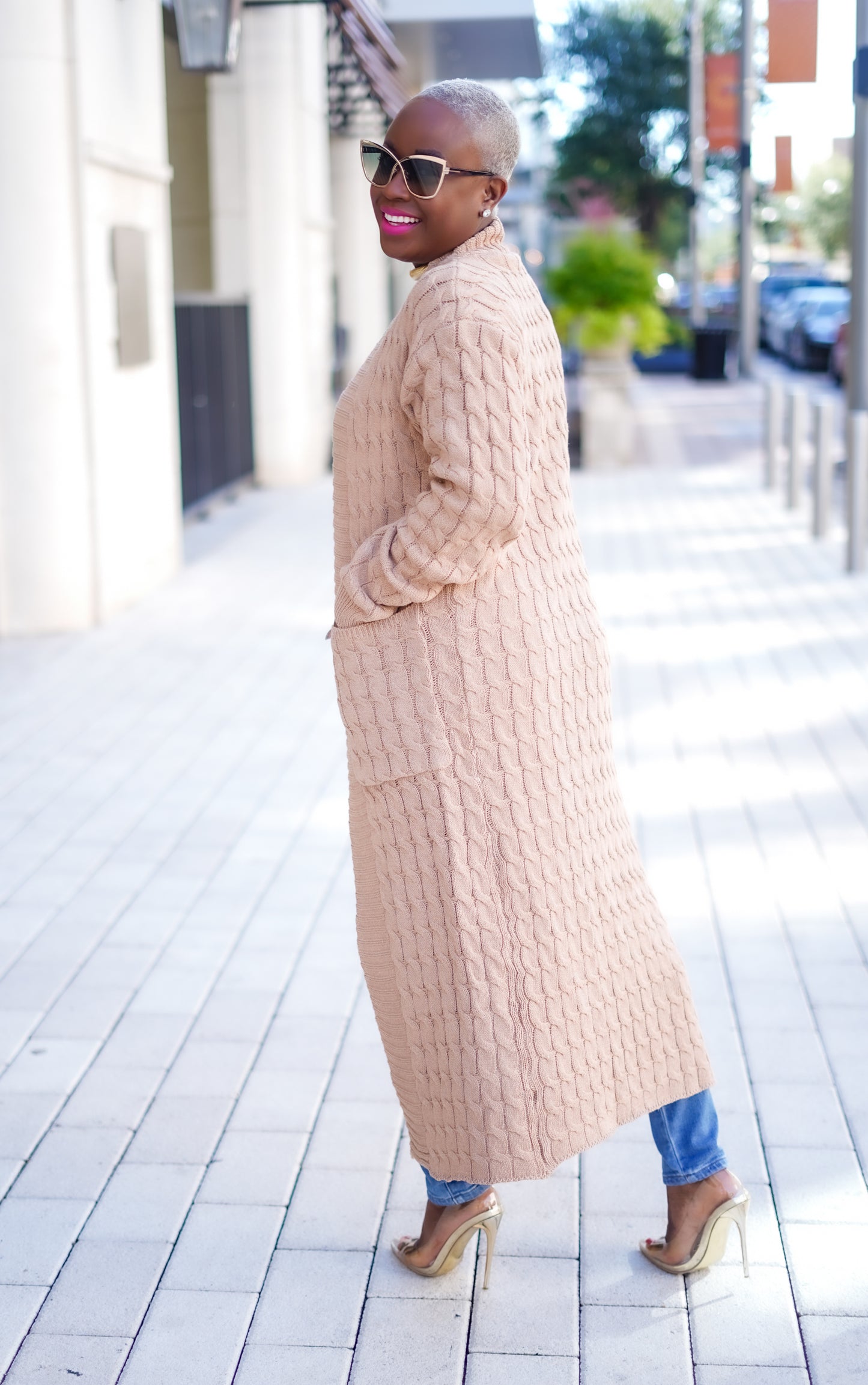 PLUS SIZE—Sunny Autumn Long Sleeve Cardigan (Khaki Brown)--Will Ship The Week Of 5/19/25