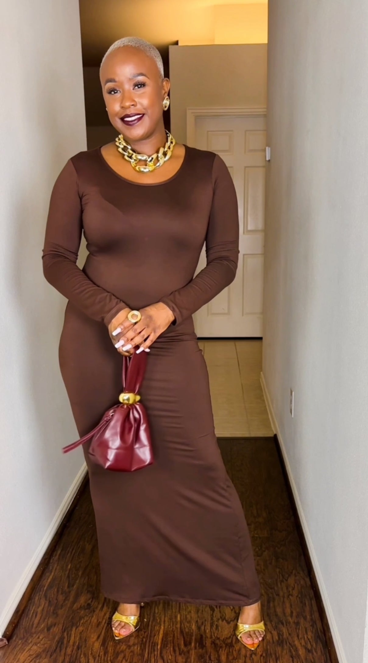 Luxe Layer Dress (Dark Mocha)