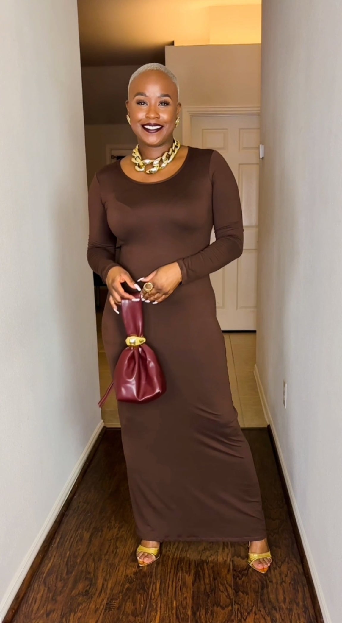 Luxe Layer Dress (Dark Mocha)