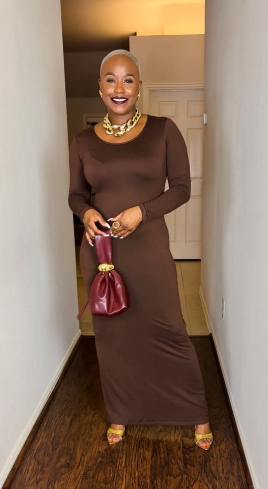 Luxe Layer Dress (Dark Mocha)