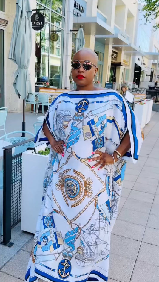 Summer Beach Kaftan (Seaside Blue)--Will Ship The Week Of 5/19/25
