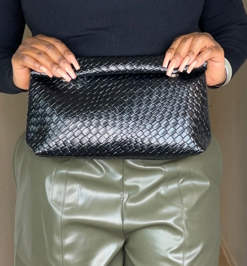 The Noir Luxe Foldover Clutch—Will Ship The Week Of 11/24/25
